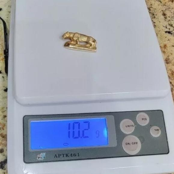 14k Yellow Gold Panther Cougar Brooch Pin-Designer Estate Jewelry 10.2gm - Picture 12 of 12